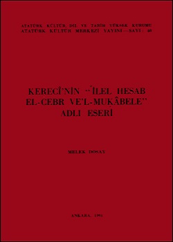 Kereci’nin “İlel-Hesab El-Cebr ve’l-Mukabele” Adlı Eseri, 1991